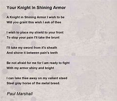 Image result for Knight in Shining Armor Poem