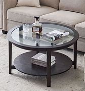 Image result for Black Round Glass Coffee Table