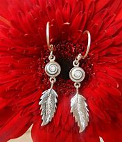 Image result for Silver Feather Earrings