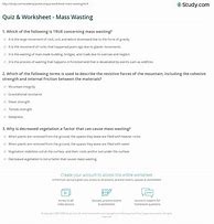 Image result for Mass Wasting Worksheet