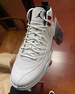 Image result for Jordan 12 White Red N Black