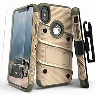 Image result for Zizo Bolt Case Tan and Green On Blue Phone