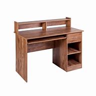 Image result for Wood Computer Desk with Keyboard Tray