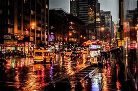 Image result for Rainy City Street at Night