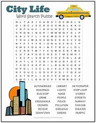 Image result for City Word Search Printable