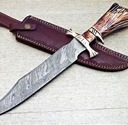 Image result for Damascus Steel Hunting Knife