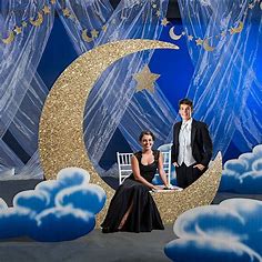 To The Moon and Back Photo Setting Kit | Prom themes, Starry night prom, Prom decor