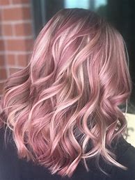 Image result for Rose Gold Highlights On Dark Hair
