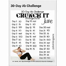 Image result for 30-Day Sit Up Challenge Printable