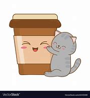 Image result for Cartoon Cat Drinking Coffee