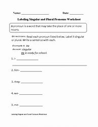 Image result for Singular Plural Pronoun Worksheet
