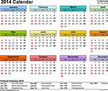 Image result for 2014 Calendar with Holidays Full Year