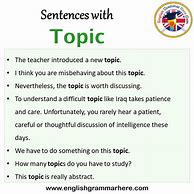 Image result for Tell Me a Sentence That Has the Word Topics
