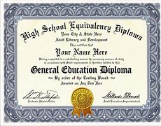Image result for High School GED Certificate