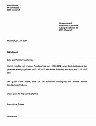 Image result for Kündigung Arbeitsvertrag pKa Word Vorlage