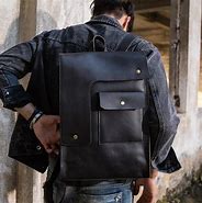 Image result for Men's Leather Computer Backpack