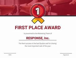 Image result for 1st Place Award Certificate