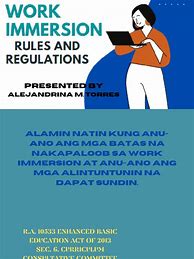 Image result for Work Immersion Rules and Regulations