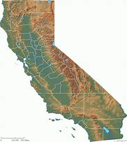Image result for Physical Map of California