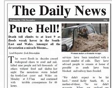 Image result for Local Newspaper Headline Cut Out