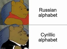 Image result for Cryllic Alphabet Meme