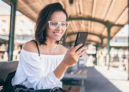 Image result for Happy Girl Texting On Phone