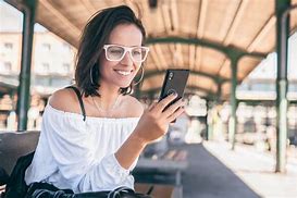 Image result for Happy Girl Texting On Phone