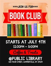 Image result for Book Club Sign