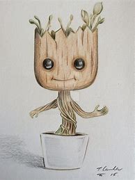 Image result for Baby Groot Pencil Sketch