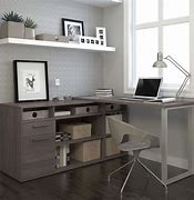 Image result for Modern L-shaped Desk Grey
