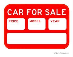 Image result for Car for Sale Sign Template