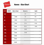 Image result for Hanes Men's T-Shirt Size Chart