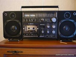 Image result for Sanyo Boombox Black