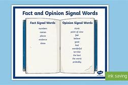 Image result for Signal Words for Fact and Opinion