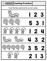 Image result for Numbers 1 5 Kindergarten Worksheets