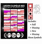 Image result for Moon Calendar 2023