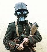 Image result for WW1 German Gas Mask Soldier Black and White