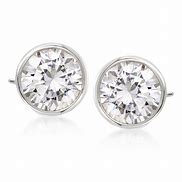 Image result for Bezel Stud Diamond Earrings