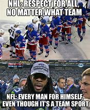 Image result for NHL and NFL Meme