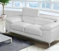 Image result for Canape Cuir Blanc 2 Places