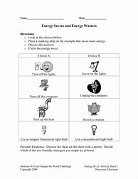 Image result for Saving Energy Worksheet