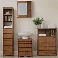 Image result for Wooden Bathroom Set