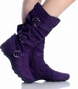 Image result for Purple Suede Flat Boots