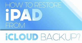Image result for Restore iPad From iCloud Backup