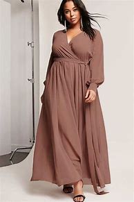 Image result for Long Sleeve Wrap Dress Plus Size