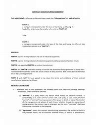 Image result for Contract Manufacturing Agreement for Drugs Template