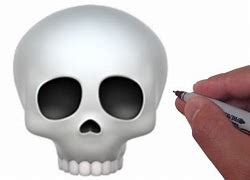 Image result for Black and White Skull Emoji Drawing