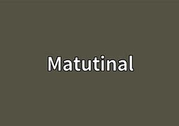 Image result for matutinal