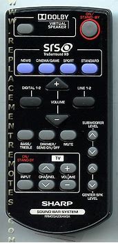 Image result for Sharp Sound Bar Remote Control