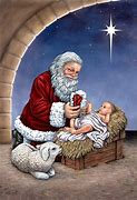 Image result for "santa at manger"
